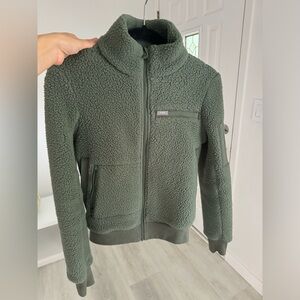 Warm Fuzzy Teddy Sherpa green FIGS jacket XXS
